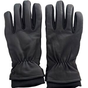 Driving Men's Winter Genuine Black Gloves Soft Luxury Lined Leather Zipper L/XL